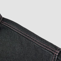 森马 Semir森柔牛仔森马 Semir牛仔外套女满印春秋宽松夹克潮流 牛仔水洗黑98201 180/100A/XXXL