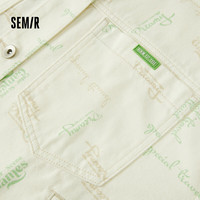 森马 Semir森柔牛仔森马 Semir牛仔外套女满印春秋宽松夹克潮流 奶白10501 180/100A/XXXL