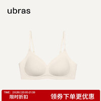 Ubras 钻石纱夹心软支撑光面背勾文胸罩内衣女 燕麦奶色 S