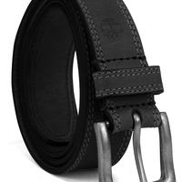 Timberland 添柏岚男式经典皮革腰带 3.5 厘米 黑色(缝合) 36