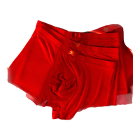 七匹狼（SEPTWOLVES）【抗菌舒适】本命年男士内裤男蛇年红色平角裤冰丝短裤4条礼盒装 3XL