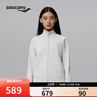 索康尼 saucony 秋冬女子针织外套运动生活时尚舒适上衣雾白S