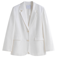 范思蓝恩秋季亚麻西装外套女2024秋新款气质优雅通勤自然感休闲小西装