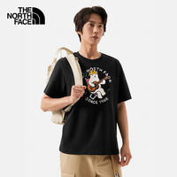 北面（The North Face）半袖T恤男短袖休闲舒适小熊简约半袖透气简约吉他24春夏|89U7 JK3/宇宙黑 L /175