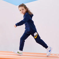 NIKE 耐克小童装男女童加绒保暖长裤春秋儿童针织休闲运动裤子 土耳其蓝/白 130 /56 【身高116-122cm】 130(7/6X)