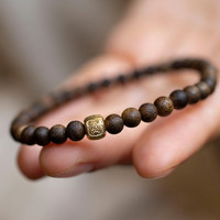 半日逅屿 新中式天然奇楠沉香手串文玩男女款文莱沉香扎基拉姆好运手串配饰 扎基手链