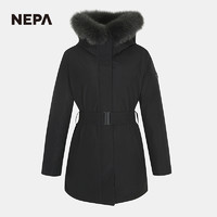 NEPA 耐葩户外秋冬季女士大衣式中长款连帽鹅绒羽绒服女7I82056