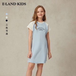 E-LAND KIDS E·LAND KIDS衣恋女童连衣裙 M/Grey麻灰色/18 150 cm