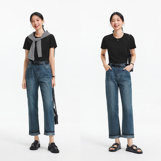 森马（Semir）凉感T|短袖T恤女吸湿速干抗菌简约百搭2025正肩夏装109325100001