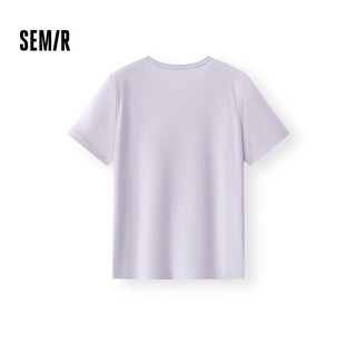 森马（Semir）凉感T|短袖T恤女吸湿速干抗菌简约百搭2025正肩夏装109325100001 粉紫70028