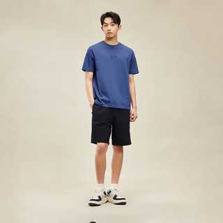 杰克·琼斯（JACK&JONES）男装夏季潮男舒适百搭休闲字母印花圆领短袖T恤男224101026 海军蓝 185/104A/XL