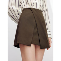 太平鸟女装秋季斯文不规则短裙A1GED3201 棕色 L