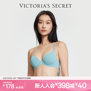 VICTORIA'S SECRET Logo字母肩带3/4罩杯聚拢文胸胸罩光面无痕女士内衣 52M0湖水蓝-有钢圈 11221458 36C 52M0湖水蓝-聚拢1458 36/80C