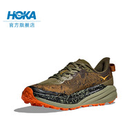 HOKA ONE ONE男款春季飞速羚羊6越野跑步鞋SPEEDGOAT 6轻量抓地 橄榄色/南瓜黄 41