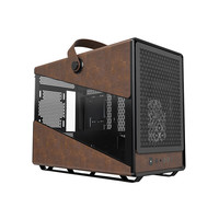 京品鹿Heritage PRO豪华版皮革提手电脑机箱 支持MATX主板/ATX电源/360水冷/40CM显卡/Type-c Heritages标准款黑(不带风扇)