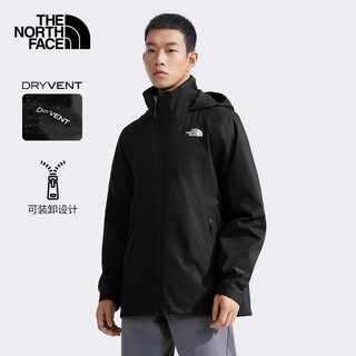 THE NORTH FACE 北面 冲锋衣男户外舒适防水透湿夹克8EXR 黑色/JK3 XL