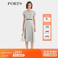 宝姿 PORTS 女装2024早春连衣裙ALT8D039TWB022 浅灰色 2