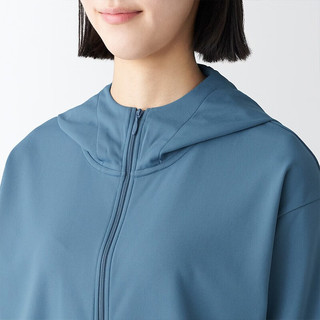 MUJI 無印良品 无印良品（MUJI）Walker 女式 防紫外线易干拉链连帽衫防晒衣防晒外套BIE02A3S 蓝色 L 165/88A