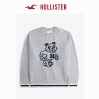 HOLLISTER24秋冬款氛围感慵懒圆领套头针织衫毛衣男装KI320-4056 浅灰色 XL (180/116A)