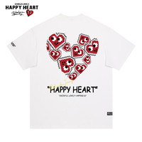 查尔斯桃心 CHARLES JANG'S HAPPY HEART 短袖t恤男款夏季纯棉印花爱心无性别夏天多彩潮牌衣服