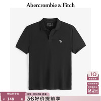 Abercrombie & Fitch 男装24夏款通勤经典小麋鹿短袖Polo衫 黑色2(4158) M (180/100A)