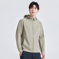 拓路者（Pioneer Camp）【海豹薄款】软壳衣男城市通勤夹克外套休闲宽松春秋款户外登山服 纱卡色-连帽 XXXL