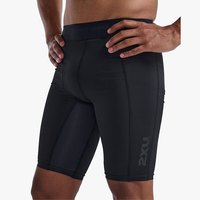 2XU Aspire系列压缩短裤 专业运动紧身裤男跑步训练速干五分裤 升级版-无感系列（黑色） L