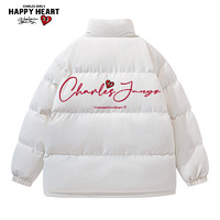 查尔斯桃心 CHARLES JANG'S HAPPY HEART 秋冬新款个性字母立领休闲棉服男御寒加厚保暖棉袄棉衣