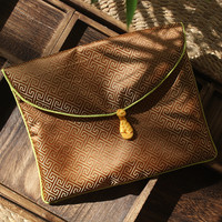 福瑞堂 盘扣锦缎包经袋加厚包经布中大号藏式法宝首饰袋锦囊袋复古回纹袋