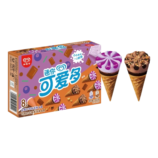 可爱多 迷你可爱多甜筒巧克力&蓝莓口味冰淇淋