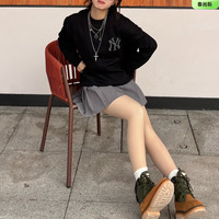 美职棒（MLB）卫衣女运动上衣休闲服圆领套头衫男装妇女节 纽约洋基队/黑色 XS 160/84A