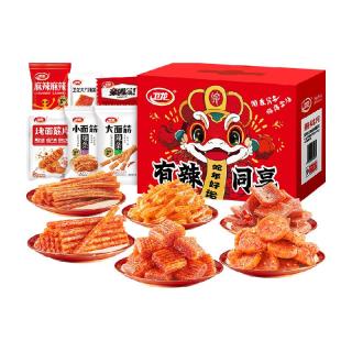 今日必买、淘金币可用：卫龙 有辣同享辣条零食礼盒836g