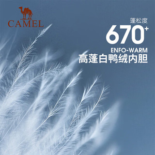 骆驼（CAMEL）冲锋衣羽绒内胆加厚保暖防风防水三合一登山服装A13CA6B006 冰晶灰色男