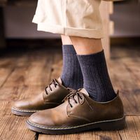 珍行足衣6双袜子男纯棉袜中筒袜吸汗防臭雅色男袜纯色长袜