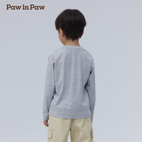 PawinPaw【索罗娜】卡通小熊童装25年春季男女童圆领长袖T恤 Grey灰色/15 150 cm