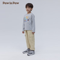 PawinPaw【索罗娜】卡通小熊童装25年春季男女童圆领长袖T恤 Grey灰色/15 160 cm