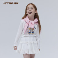 PawinPaw【索罗娜】卡通小熊童装25年春季男女童圆领长袖T恤 Ivory象牙色/39 130 cm