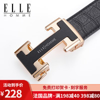 ELLE HOMME 法国品牌皮带 男士真皮自动扣