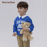 PawinPaw卡通小熊童装2025年春夏男童男宝圆领卫衣宽松舒适 Blue蓝色/50 140 cm