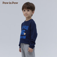 PawinPaw卡通小熊童装2025年春夏男童男宝圆领卫衣宽松舒适 Navy藏青色/59 130 cm