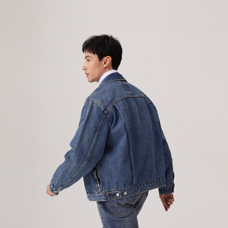 Levi's李维斯25年春季男士美式复古工装风水洗牛仔夹克外套 浅蓝色 M