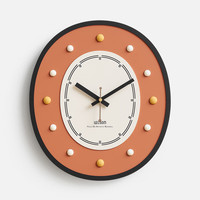 EMITDOOG 免打孔钟表挂钟客厅2023新款个性创意大气网红简约现代 橙色 33.5cm