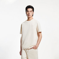 杰克·琼斯（JACK&JONES）25年衣服男装纯棉短袖t恤男士夏季趣味刺绣纯色潮流高端简约半袖 A05乳白色 S