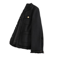 她池小香风外套2024秋装女装时尚优雅法式圆领宽松气质上衣