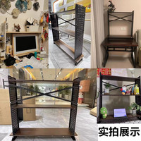 锦需桌上置物架书桌洞洞板多层储物架分层架家用桌面书架电脑增高架 增高架+单层置物架 100cm深胡桃 深胡桃双层【增高架+置物架+配件】100cm