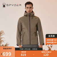 SPYDER 春秋夹克外套男女款冲锋衣登山服防风保暖外套 23EF133M游牧灰 XXL