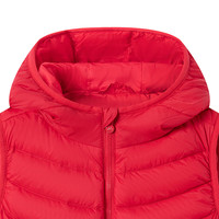 波司登（BOSIDENG）25春季轻薄羽绒服男女儿童5A抗菌4防连帽内搭马甲T250135520 中国红1215 165 /84A