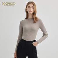 SCOFIELD【无缝一体】女100%羊毛修身简雅无缝打底针织衫毛衣 蓝色 2XL 175