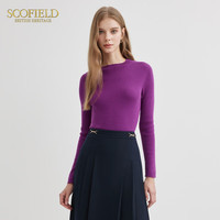 SCOFIELD【无缝一体】女100%羊毛修身简雅无缝打底针织衫毛衣 深灰色 XL 170