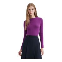 SCOFIELD【无缝一体】女100%羊毛修身简雅无缝打底针织衫毛衣 蓝色 XL 170